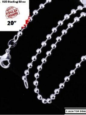 20" Italian .925  Sterling Silver Ball Chain - SS-500